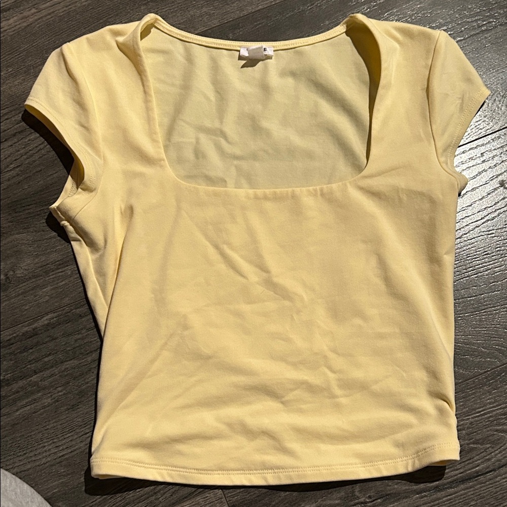 Garage Light Yellow Square Neck Tee